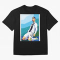 Cristiano Ronaldo Celebration Pop Art Graphic T-Shirt Represent the Passion of FIFA World Cup 2026 USA Canada Mexico Spirit, with Argentina, France and Brazil, Messi, Neymar and Mbappe, Supporter Pride, Iconic Celebrations, Legendary Names and