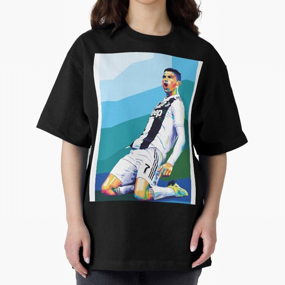 Cristiano Ronaldo Celebration Pop Art Graphic T-Shirt Represent the Passion of FIFA World Cup 2026 USA Canada Mexico Spirit, with Argentina, France and Brazil, Messi, Neymar and Mbappe, Supporter Pride, Iconic Celebrations, Legendary Names and