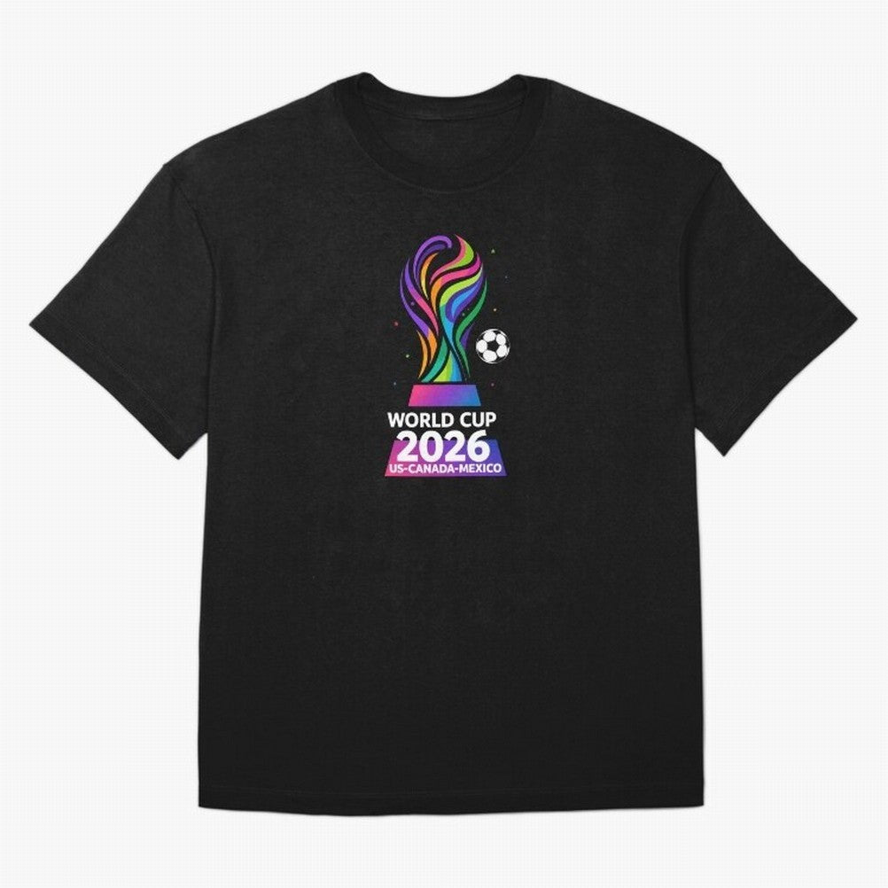 World Cup 2026 US-Canada-Mexico Soccer Trophy Classic T-Shirt Share FIFA World Cup 2026 Driven by Mbappe, France Energy, Vintage Soccer Flavor, Modern Football Stars, National Flags and Final Night Emotion; Ideal for Fans Who Follow Messi,