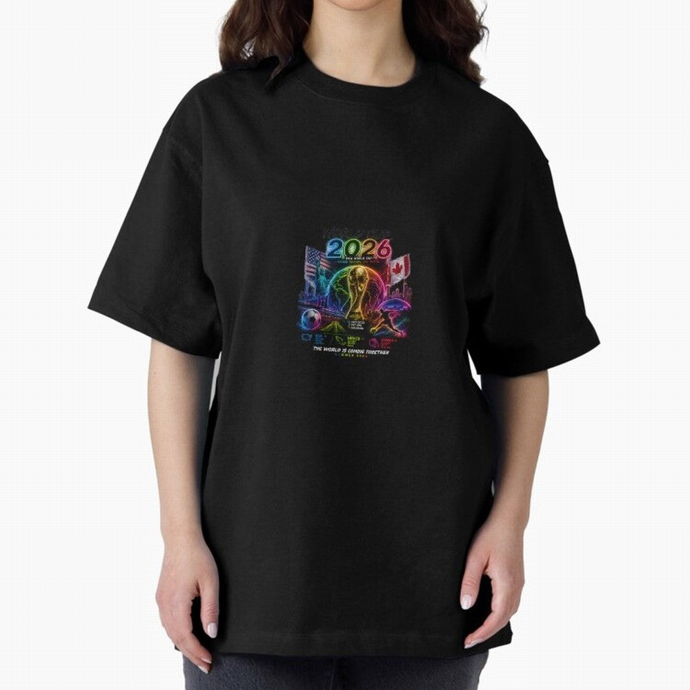 World Cup 2026 ¨C United Passion ?? | Neon Football Design Classic T-Shirt Carry National Pride through FIFA World Cup 2026 Highlighting Neymar, Haaland and Cristiano Ronaldo, Portugal, Spain and Germany Energy, Classic Soccer Heritage,
