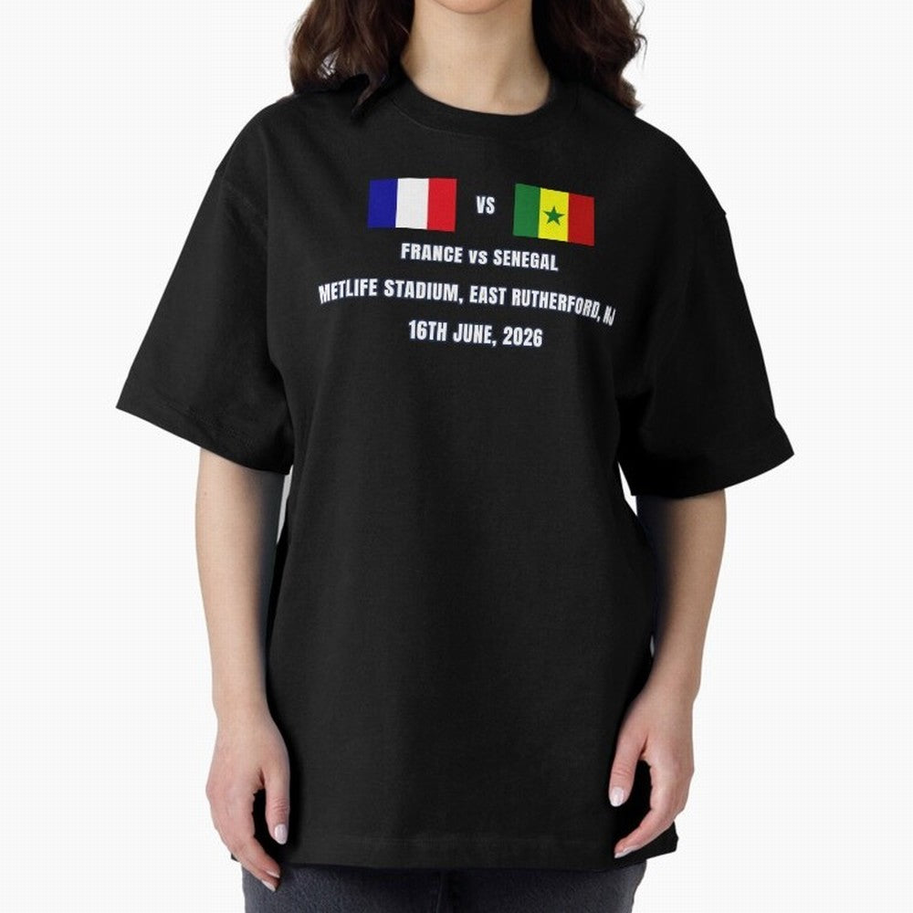 France vs Senegal 16 June 2026 ¨C Football Match Design East Rutherford Classic T-Shirt Bring Stadium Energy to Match Day Hype around FIFA World Cup 2026 Group Stage, Messi, Neymar and Mbappe, Germany, Global Supporter Spirit, Legendary Goals,