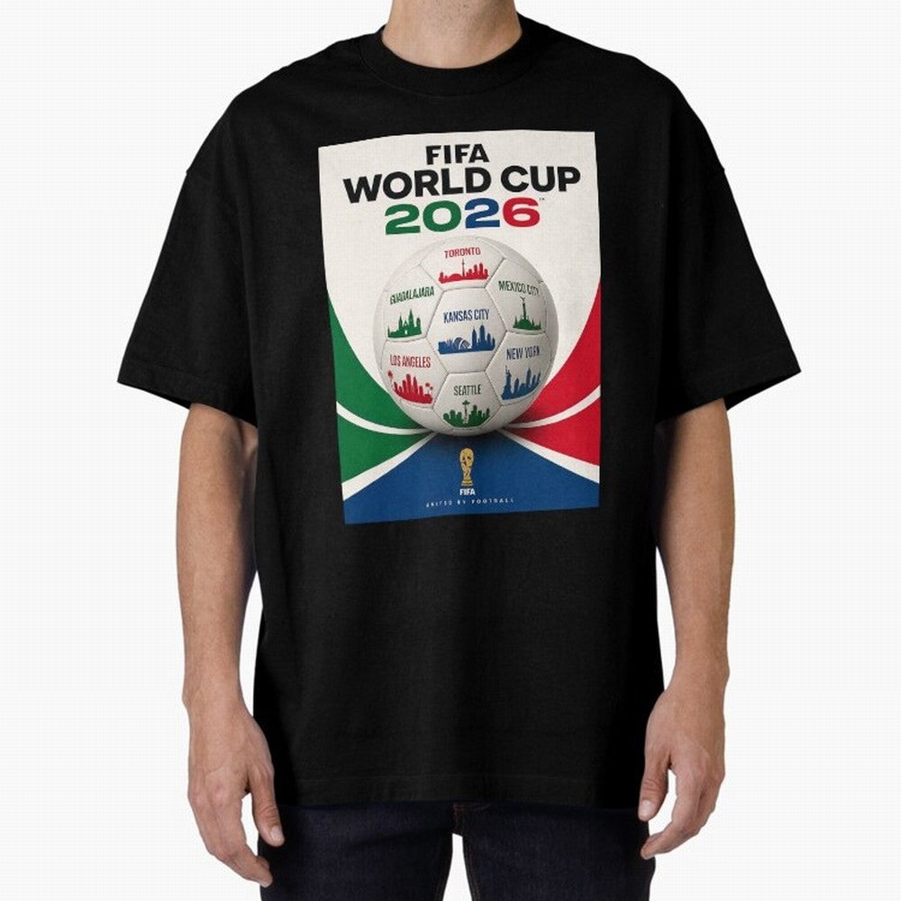 North America Football 2026 Classic T-Shirt Represent Football Lovers during Global Football Passion for FIFA World Cup 2026 USA Canada Mexico, Centered on CR7 and Messi, Spain, Championship Spirit, Famous Goals, Roaring Crowds and International