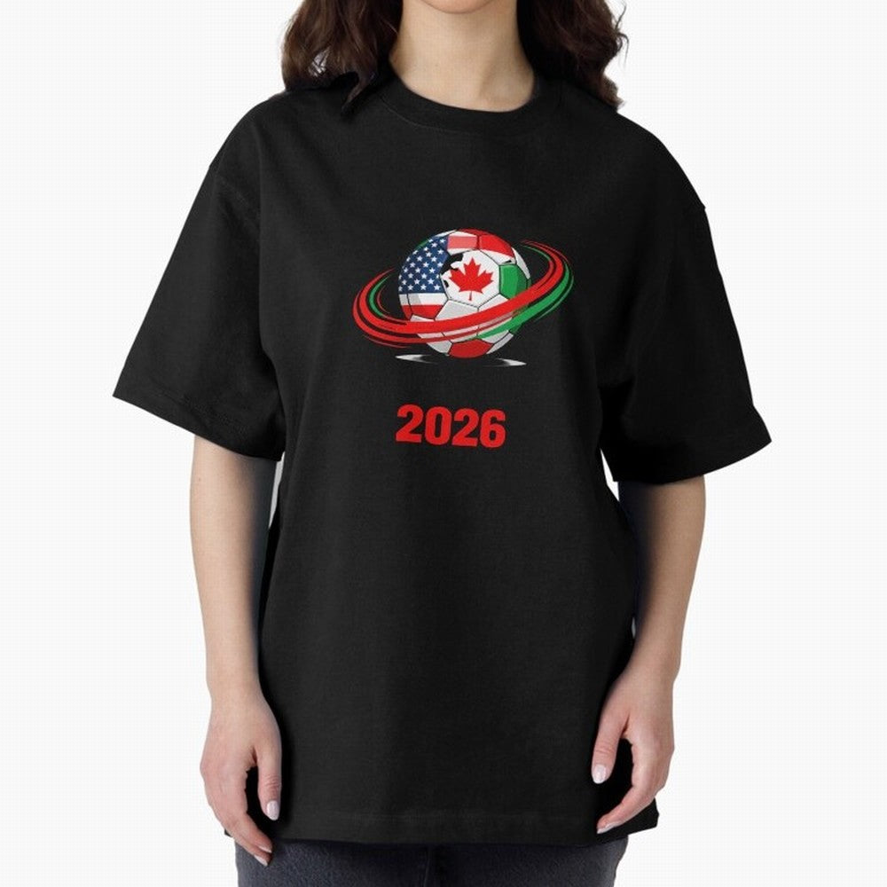 World Cup 2026, Soccer Ball, USA Canada Mexico Football Classic T-Shirt Honor Champions and Dreams in Global Football Passion for FIFA World Cup 2026, Inspired by Cristiano Ronaldo, Haaland and CR7, Spain and Netherlands, Stadium Chants, National