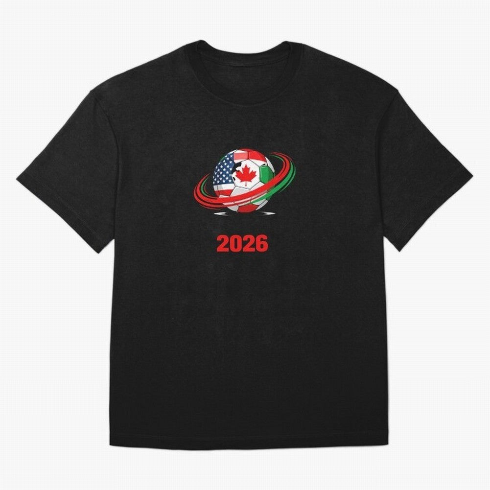 World Cup 2026, Soccer Ball, USA Canada Mexico Football Classic T-Shirt Honor Champions and Dreams in Global Football Passion for FIFA World Cup 2026, Inspired by Cristiano Ronaldo, Haaland and CR7, Spain and Netherlands, Stadium Chants, National