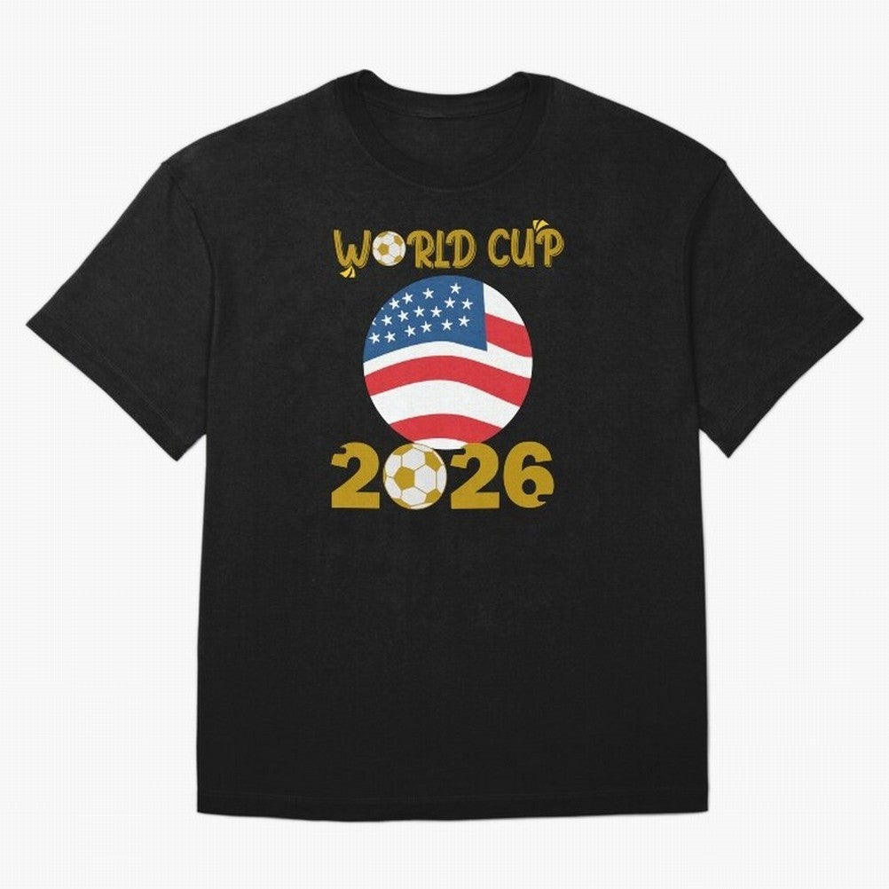 World Cup 2026 USA Soccer Design ¨C Football Fan Graphic T-Shirt Classic T-Shirt Celebrate Every Goal in Global Football Passion for FIFA World Cup 2026, Filled with Messi, Neymar and Mbappe, France, Game Day Rituals, Football Legends, Country
