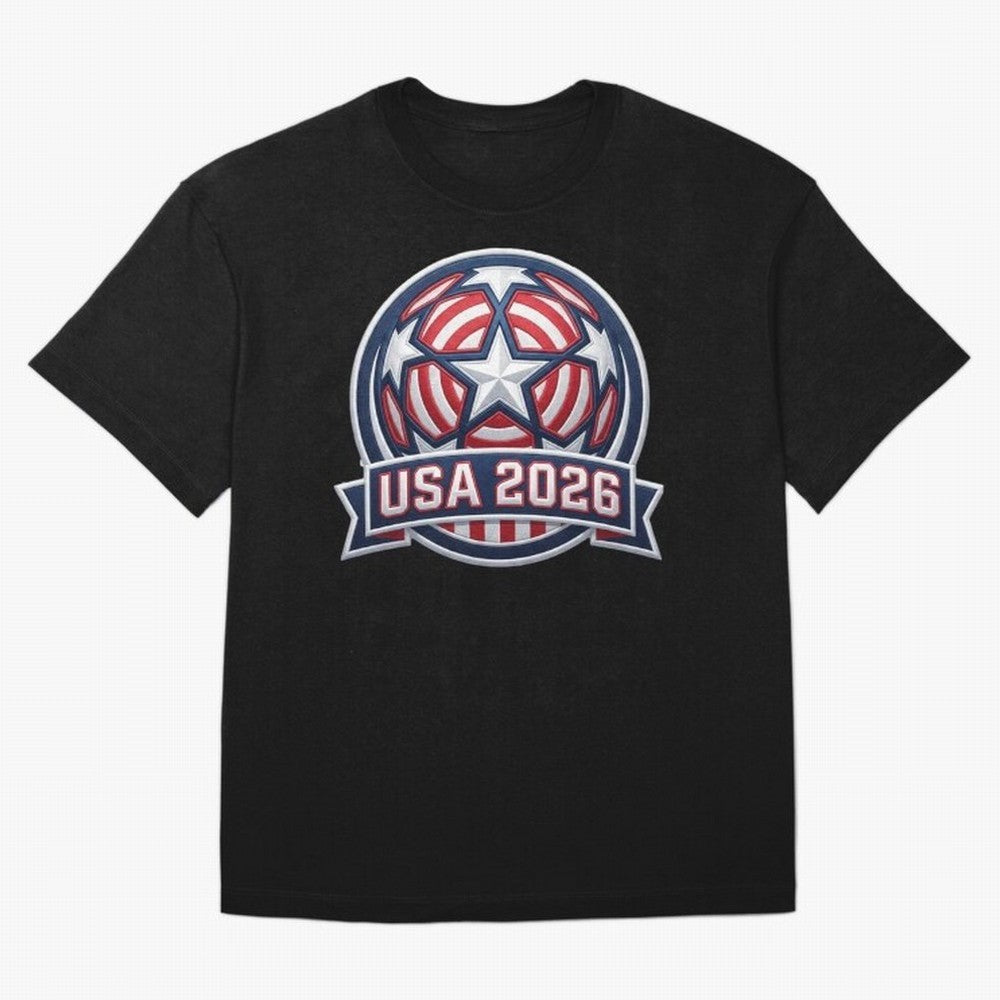 USA 2026 World Cup T-Shirt - Star Spangled Soccer Design - American Host Fan Tee Classic T-Shirt Join Supporters Worldwide for FIFA World Cup 2026 Centered on Mbappe, France Energy, Stadium Memories, Football Loyalty, International Chants and