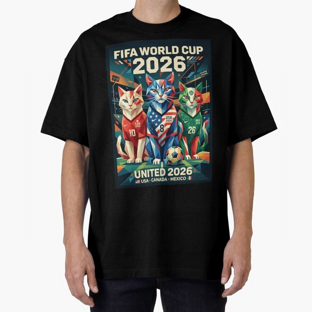 The Cats Football World Cup Classic T-Shirt Feel the Trophy Chase of FIFA World Cup 2026 USA Canada Mexico for Fans of Messi and Brazil, Portugal and Argentina, Bringing Vintage Soccer Flavor, Modern Football Stars, National Flags and Final Night