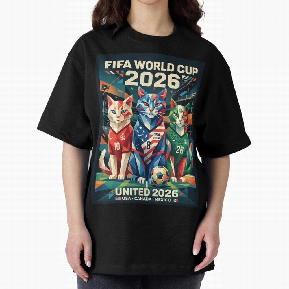 The Cats Football World Cup Classic T-Shirt Feel the Trophy Chase of FIFA World Cup 2026 USA Canada Mexico for Fans of Messi and Brazil, Portugal and Argentina, Bringing Vintage Soccer Flavor, Modern Football Stars, National Flags and Final Night