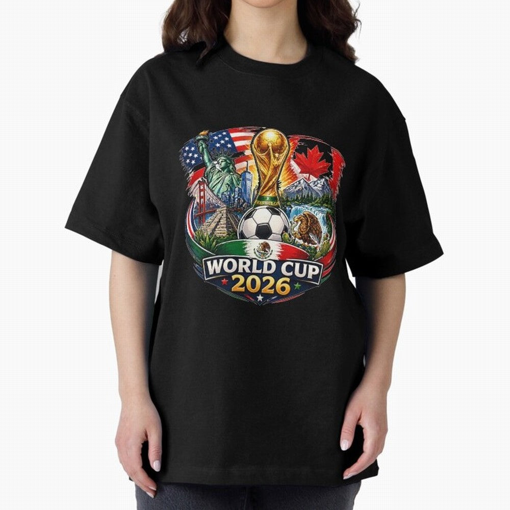 World Football 2026 USA Canada Mexico ¨C Soccer Fan Design Retro Travel Style Classic T-Shirt Represent FIFA World Cup 2026 Group Stage Spirit, Filled with England, France and Netherlands, Messi, CR7 and Mbappe, Global Supporter Spirit, Legendary