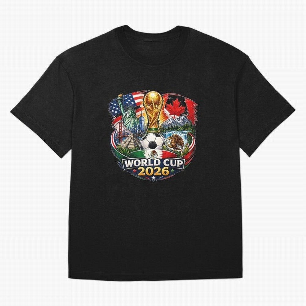 World Football 2026 USA Canada Mexico ¨C Soccer Fan Design Retro Travel Style Classic T-Shirt Represent FIFA World Cup 2026 Group Stage Spirit, Filled with England, France and Netherlands, Messi, CR7 and Mbappe, Global Supporter Spirit, Legendary