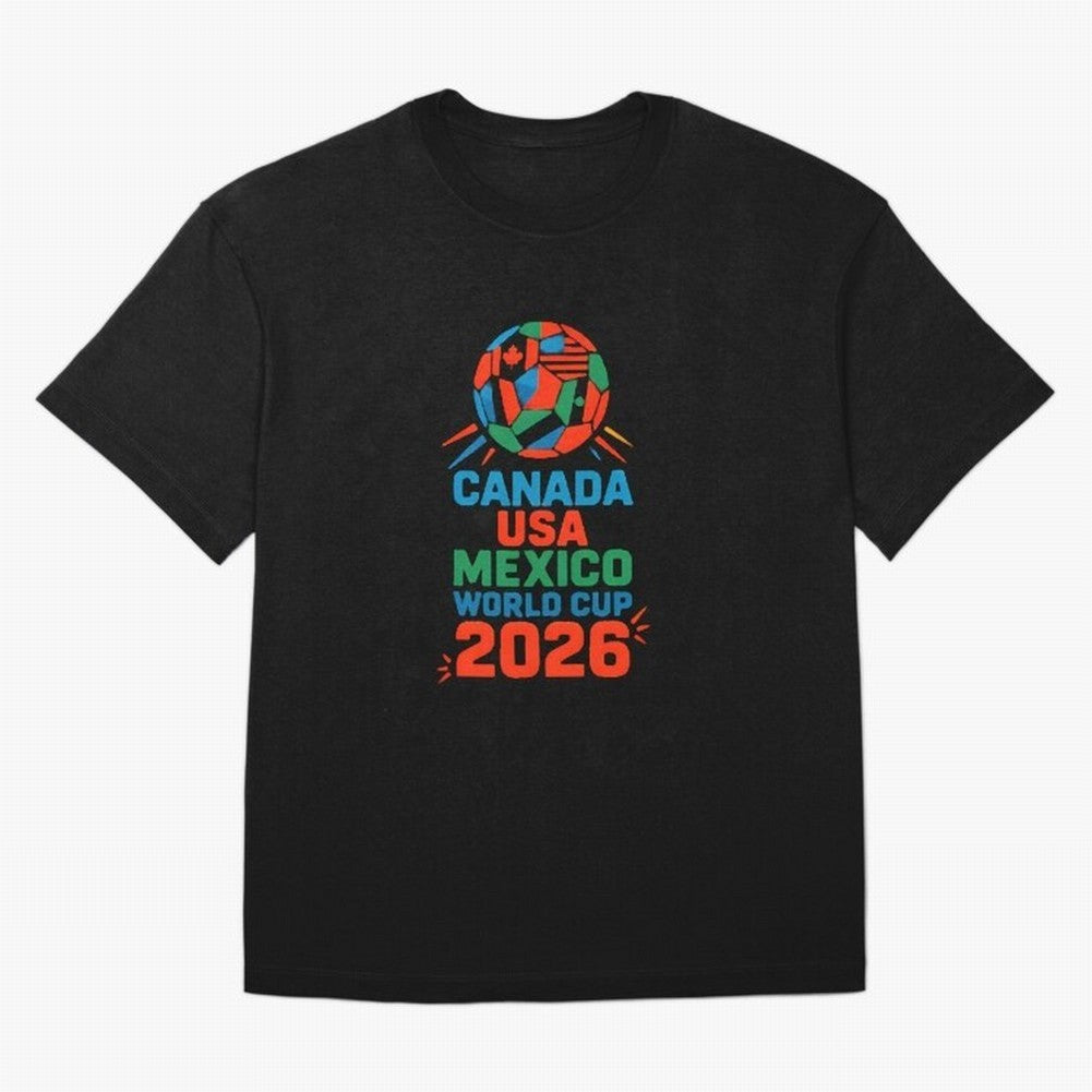 World Cup 2026 USA Canada Mexico ¡ª Retro Soccer Tournament Illustration Classic T-Shirt Support the Legends of FIFA World Cup 2026 Group Stage for Fans of Messi and Germany, Bringing Vintage Soccer Flavor, Modern Football Stars, National Flags and