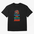 World Cup 2026 USA Canada Mexico ¡ª Retro Soccer Tournament Illustration Classic T-Shirt Support the Legends of FIFA World Cup 2026 Group Stage for Fans of Messi and Germany, Bringing Vintage Soccer Flavor, Modern Football Stars, National Flags and