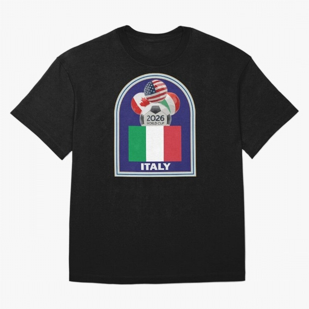 Italy 2026 Soccer T-shirt Classic T-Shirt Turn Up for FIFA World Cup 2026 USA Canada Mexico with Messi, Neymar and Mbappe, Argentina and Brazil Energy, Classic Soccer Heritage, Championship Pressure, Fan Loyalty and International Pride; Made for