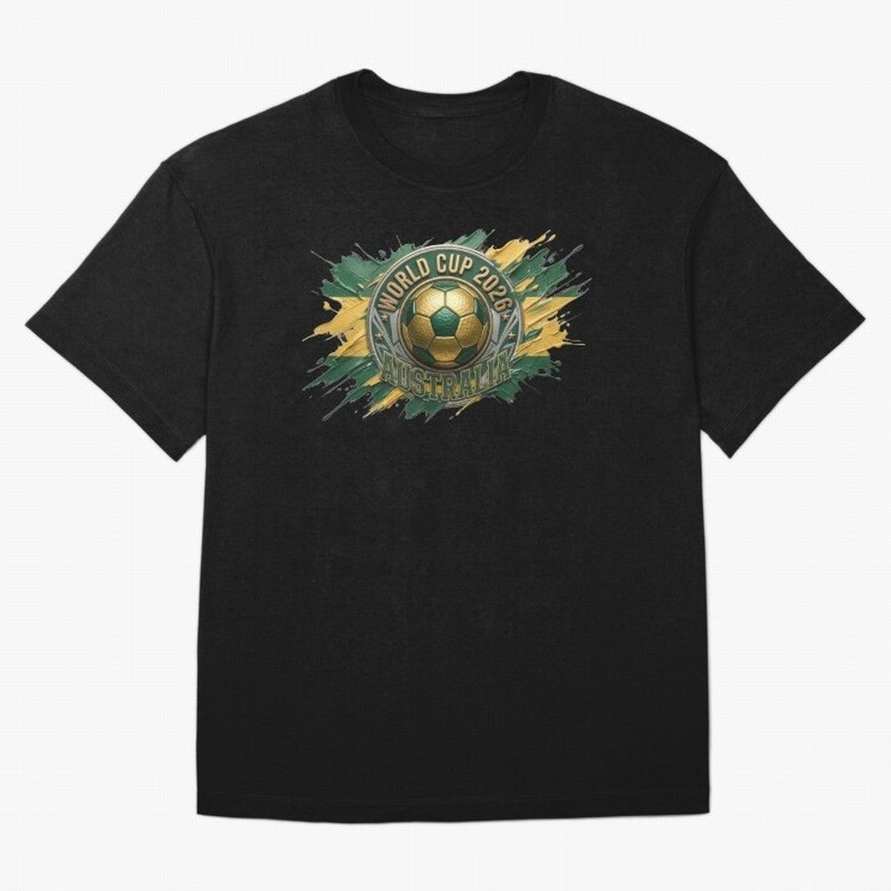 World Cup 2026 Australia Soccer Ball Paint Splash Classic T-Shirt Back the Journey through FIFA World Cup 2026 USA Canada Mexico Built around Mbappe and Neymar, Brazil, Portugal and Argentina Energy, Champion Mindset, Group Stage Buzz, Knockout