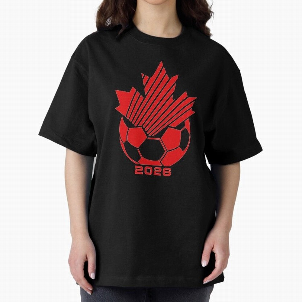 Red Maple Leaf Soccer 2026 Emblem Classic T-Shirt Keep Football History Alive during the FIFA World Cup 2026 USA Canada Mexico Journey through Neymar, Haaland and Cristiano Ronaldo Highlights, Argentina and Brazil Pride, Stadium Chants, National
