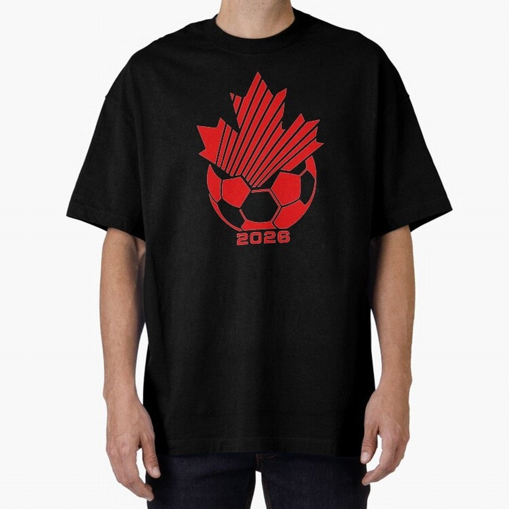 Red Maple Leaf Soccer 2026 Emblem Classic T-Shirt Keep Football History Alive during the FIFA World Cup 2026 USA Canada Mexico Journey through Neymar, Haaland and Cristiano Ronaldo Highlights, Argentina and Brazil Pride, Stadium Chants, National