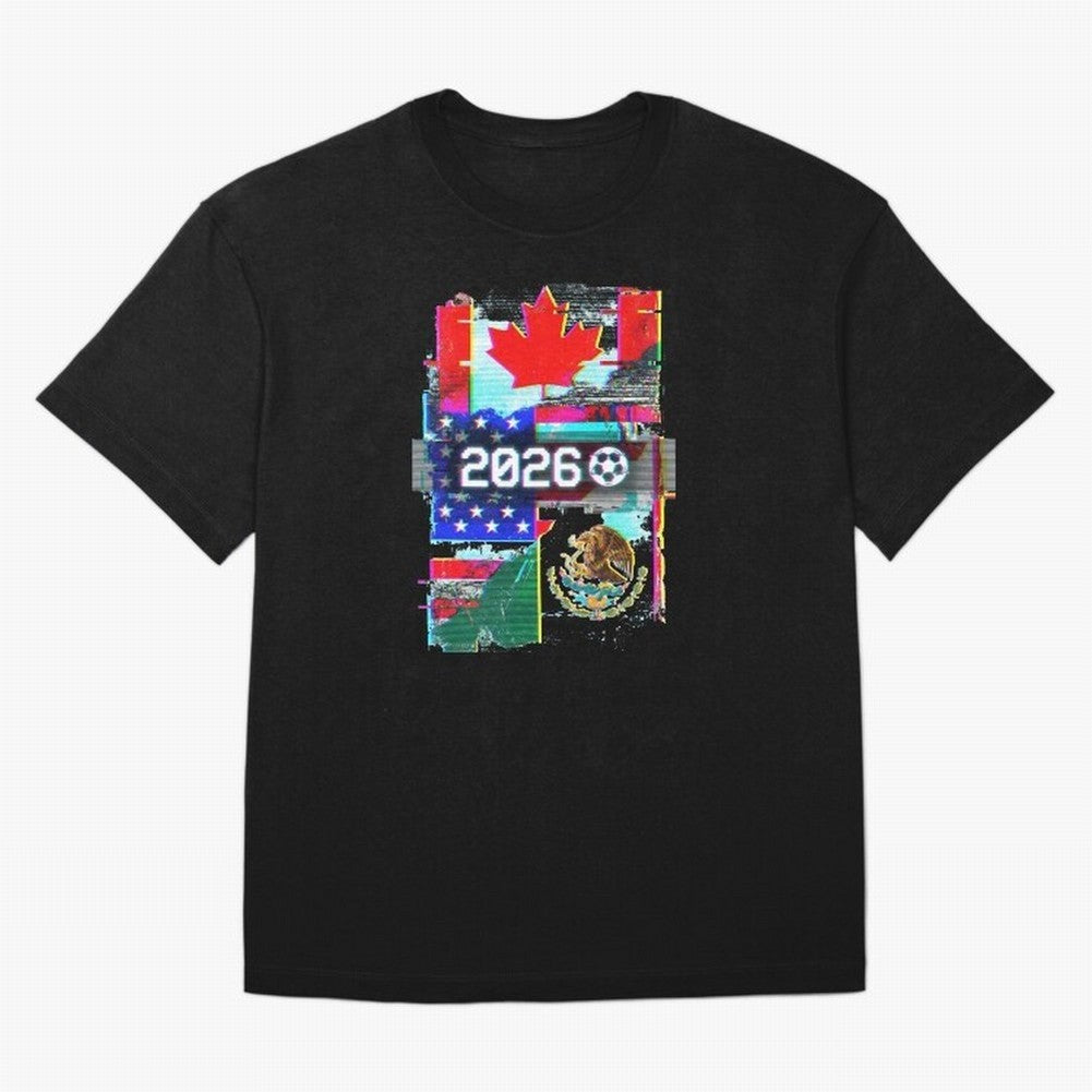 Glitched United 2026 - North America Tournament Emblem Classic T-Shirt Keep the Legacy of the FIFA World Cup 2026 Group Stage Journey through Messi, Neymar and Mbappe Highlights, England Pride, Match Day Excitement, Supporter Culture, Golden Goals