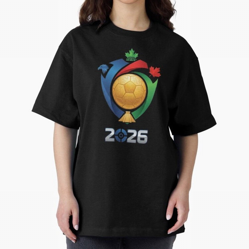 Golden Soccer Ball 2026 Host Nations Emblem Classic T-Shirt Refresh FIFA World Cup 2026 USA Canada Mexico Filled with Neymar, Spain and Netherlands Energy, Stadium Chants, National Pride, Trophy Dreams and Unforgettable Football Memories; Perfect