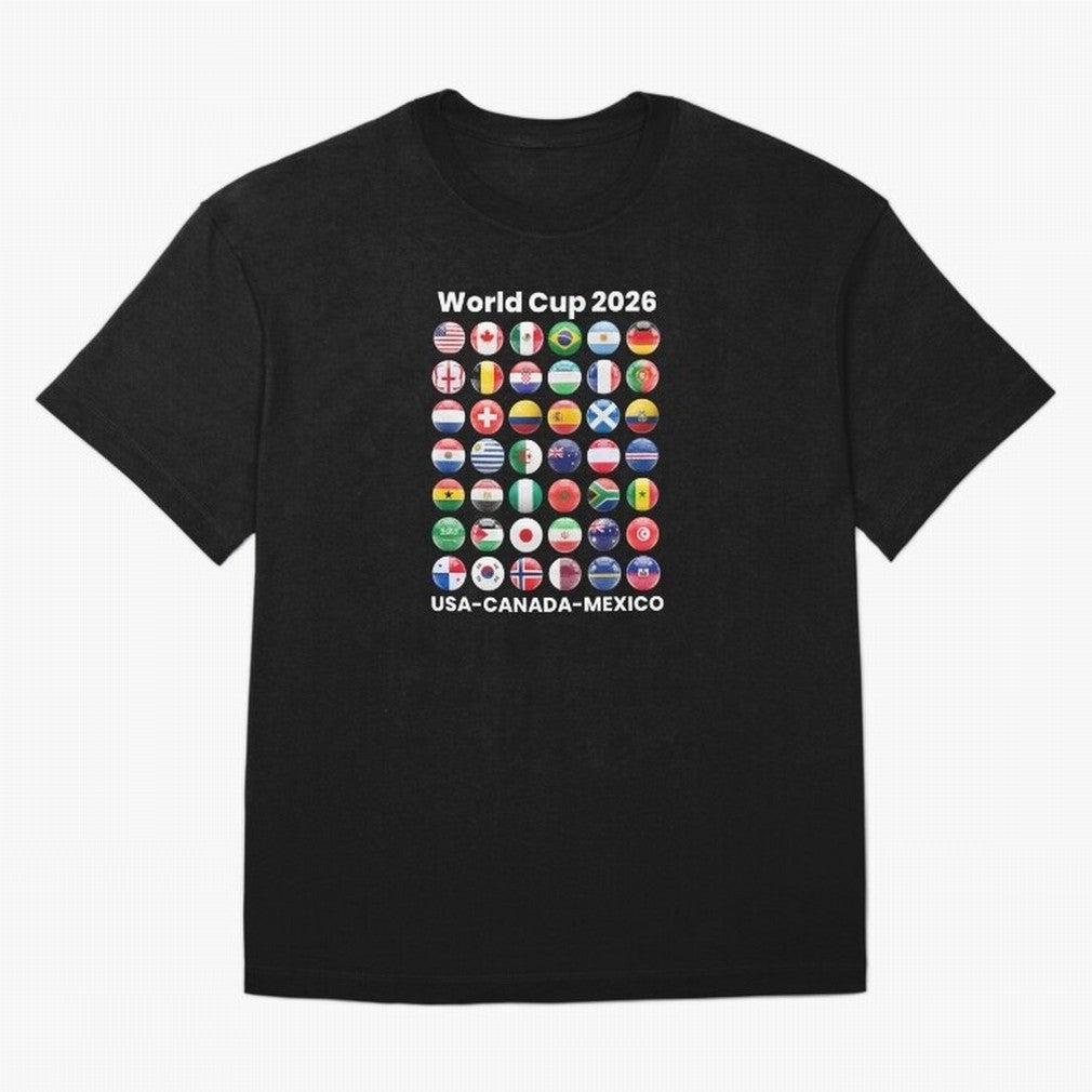 Soccer World Cup 2026 all Country Ball Football Fan Game Day Youth Sports Apparel For Men Women Kids Clothing Classic T-Shirt Bring Supporter Culture to FIFA World Cup 2026 Group Stage for Fans of Cristiano Ronaldo and France and Portugal, Bringing