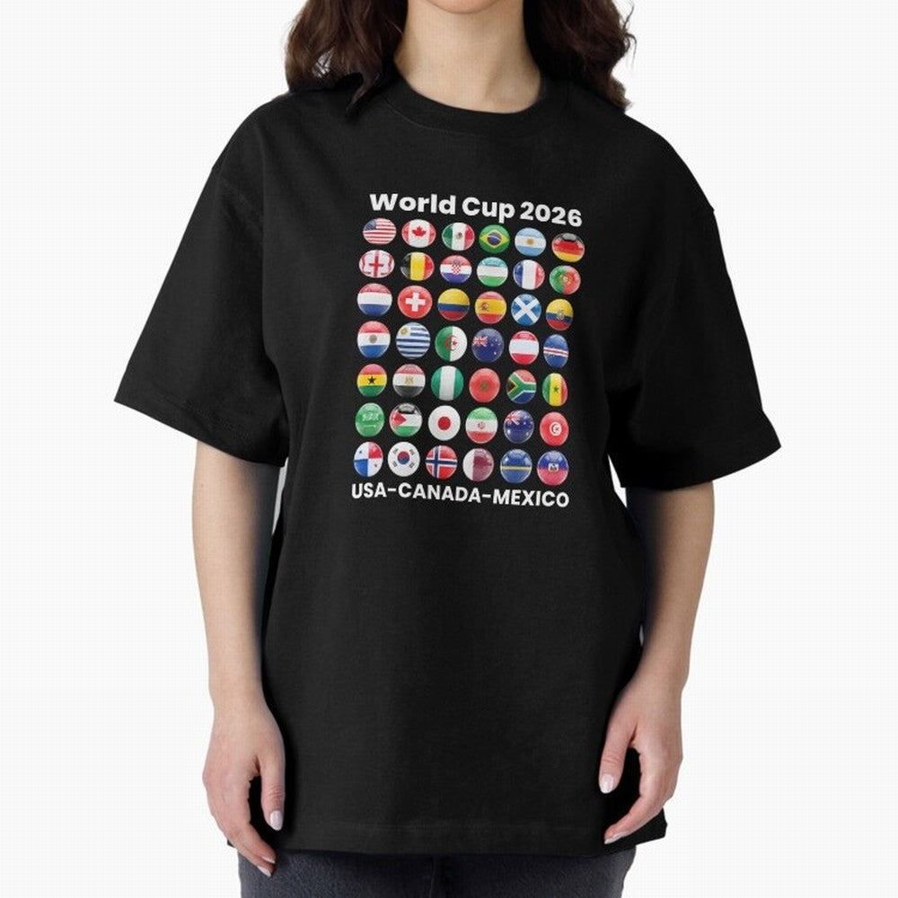 Soccer World Cup 2026 all Country Ball Football Fan Game Day Youth Sports Apparel For Men Women Kids Clothing Classic T-Shirt Bring Supporter Culture to FIFA World Cup 2026 Group Stage for Fans of Cristiano Ronaldo and France and Portugal, Bringing