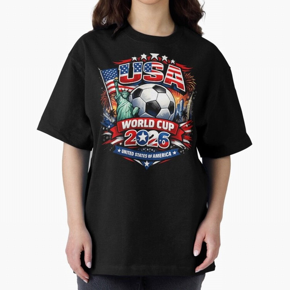 USA World Cup 2026 Soccer Graphic ¨C Patriotic Football Fan Art Classic T-Shirt Celebrate the Magic of FIFA World Cup 2026 Group Stage Spirit, Made for Brazil, Portugal and Argentina, Messi, Neymar and Mbappe, Stadium Memories, Football Loyalty,