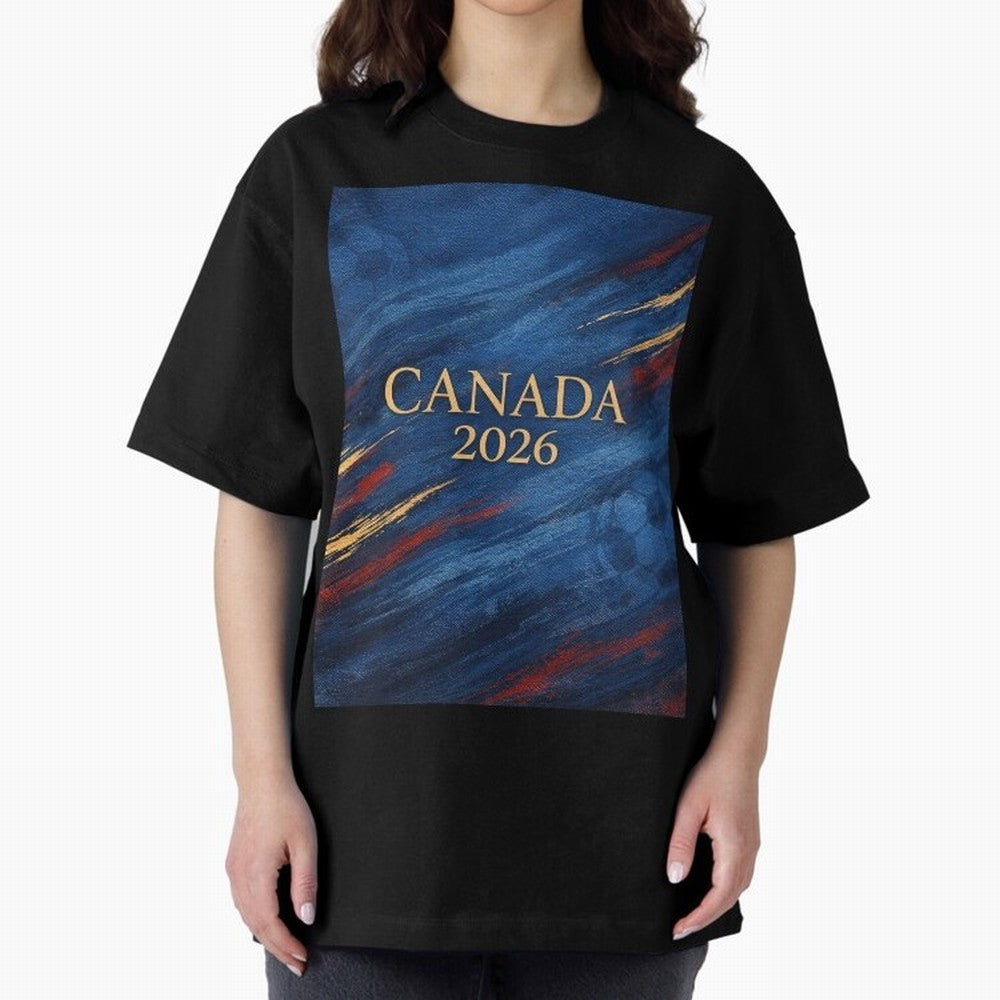 Elegant and Luxury Canada 2026 Soccer Theme Classic T-Shirt Support Your Favorite Stars during Global Football Passion for FIFA World Cup 2026, Connected to Messi, Spain and Netherlands, Football Festival Excitement, Trophy Ambitions, Country
