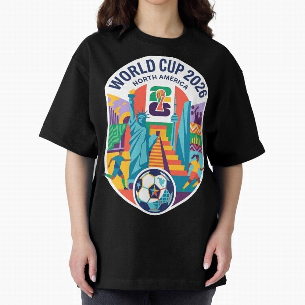 World Cup 2026 North America Soccer Tournament Colorful Emblem Classic T-Shirt Show Match Day Excitement for FIFA World Cup 2026 for Fans of Mbappe and Neymar and Argentina, Bringing Stadium Memories, Football Loyalty, International Chants and