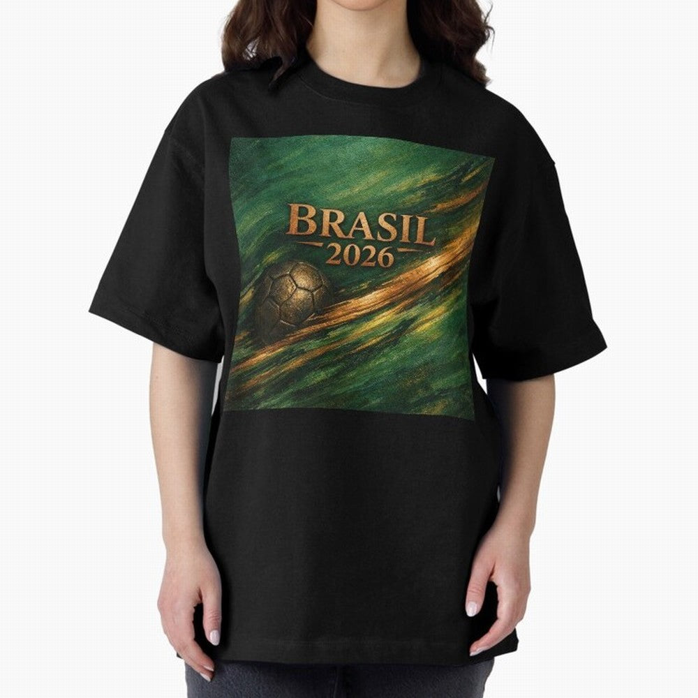 Brasil 2026 Soccer Theme Gold - Elegance Classic T-Shirt Celebrate Golden Goal Energy in FIFA World Cup 2026 USA Canada Mexico Made for Mbappe, Germany Energy, Stadium Memories, Football Loyalty, International Chants and Championship Tradition;