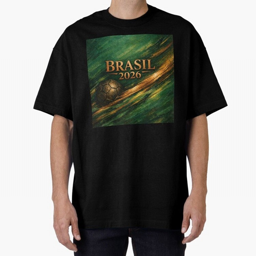 Brasil 2026 Soccer Theme Gold - Elegance Classic T-Shirt Celebrate Golden Goal Energy in FIFA World Cup 2026 USA Canada Mexico Made for Mbappe, Germany Energy, Stadium Memories, Football Loyalty, International Chants and Championship Tradition;