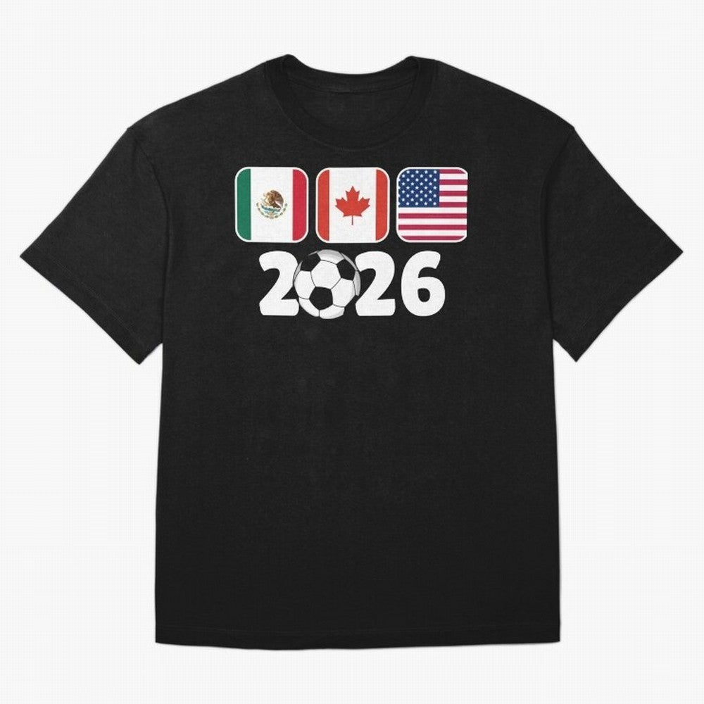 2026 World Cup North America Emblem Retro Classic T-Shirt Honor Champions and Dreams in Global Football Passion for FIFA World Cup 2026, Highlighting Messi, CR7 and Mbappe, Argentina, Tournament Hype, Historic Matchups, Family Viewing Parties and