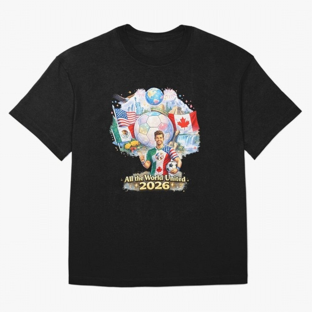 All The World United 2026 Football Classic T-Shirt Follow the Road to the FIFA World Cup 2026 USA Canada Mexico Journey through Messi, Neymar and Mbappe Highlights, Netherlands Pride, Classic Soccer Heritage, Championship Pressure, Fan Loyalty and