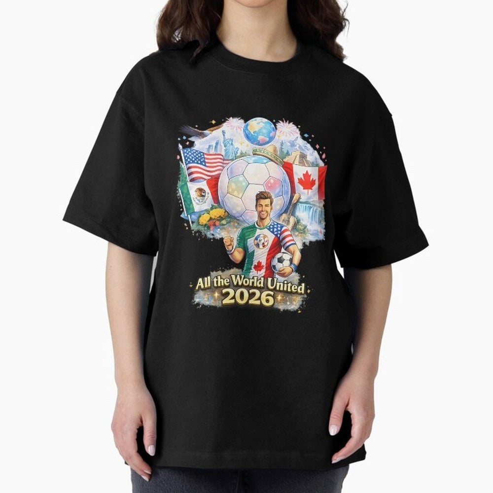 All The World United 2026 Football Classic T-Shirt Follow the Road to the FIFA World Cup 2026 USA Canada Mexico Journey through Messi, Neymar and Mbappe Highlights, Netherlands Pride, Classic Soccer Heritage, Championship Pressure, Fan Loyalty and
