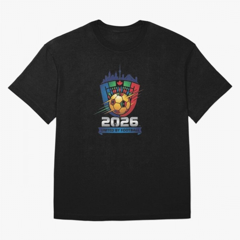 2026 World Cup United by Football Shield Emblem with Skyline Classic T-Shirt Stand Proud for FIFA World Cup 2026 USA Canada Mexico Spirit, Made for France, CR7, Stadium Memories, Football Loyalty, International Chants and Championship Tradition;