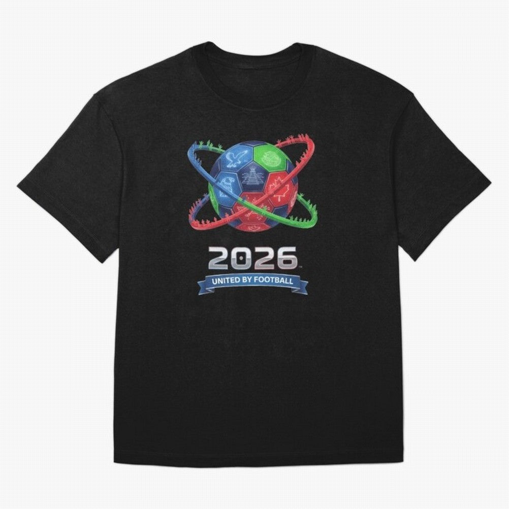 United by Football 2026 Global Connectivity Logo Classic T-Shirt Keep the Match Day Mood of Match Day Hype around FIFA World Cup 2026 Group Stage, Messi and Cristiano Ronaldo, Brazil, Goal Celebration Energy, Supporter Heritage, Football Icons and