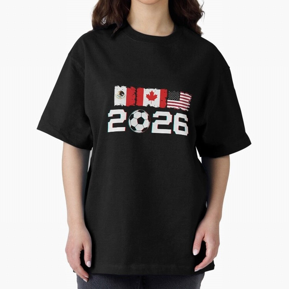 Glitched United 2026 Cup - North America Emblem Part 2 T-Shirt_82924673 Classic T-Shirt Celebrate Global Passion for FIFA World Cup 2026 USA Canada Mexico for Fans of Neymar and Spain and Netherlands, Bringing Match Day Excitement, Supporter