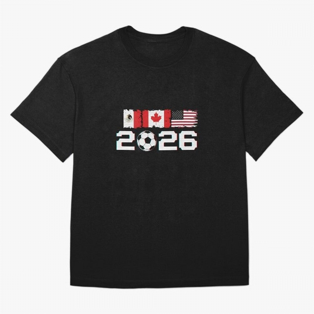 Glitched United 2026 Cup - North America Emblem Part 2 T-Shirt_82924673 Classic T-Shirt Celebrate Global Passion for FIFA World Cup 2026 USA Canada Mexico for Fans of Neymar and Spain and Netherlands, Bringing Match Day Excitement, Supporter