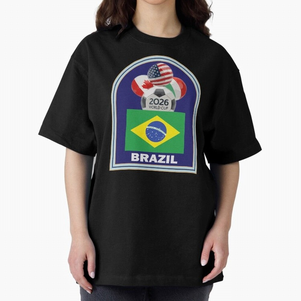 Brazil 2026 Soccer T-shirt Classic T-Shirt Represent the Passion of Global Football Passion for FIFA World Cup 2026 USA Canada Mexico, Capturing Neymar, Haaland and Cristiano Ronaldo, England, France and Netherlands, Goal Celebration Energy,