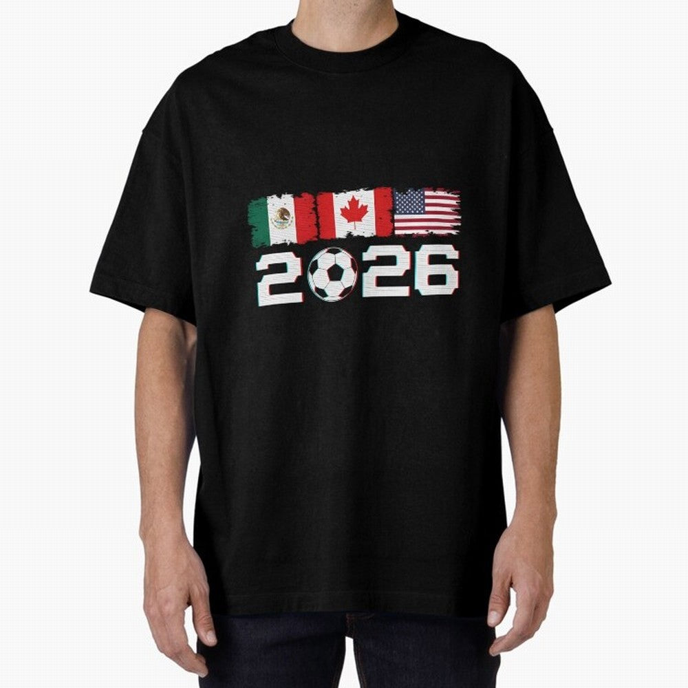 Glitched United 2026 Cup North America Emblem Part Classic T-Shirt Turn Football Passion into Global Football Passion for FIFA World Cup 2026, Celebrating Messi, Neymar and Mbappe, Netherlands, Football Festival Excitement, Trophy Ambitions,