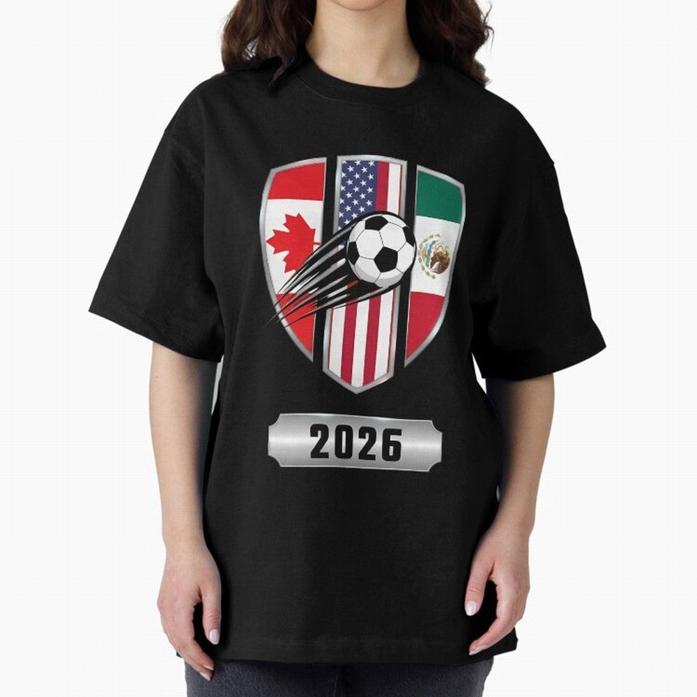 North United America Shield 2026 Cup Classic T-Shirt Share Match Day Hype around FIFA World Cup 2026 Group Stage, Messi, CR7 and Mbappe, Brazil, Portugal and Argentina, Champion Mindset, Group Stage Buzz, Knockout Tension and Passionate Fan