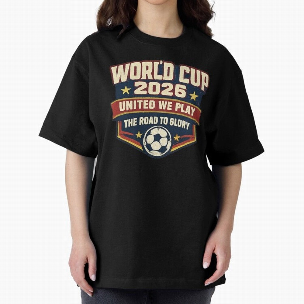 World Cup 2026 United We Play Vintage Soccer Football Fan Design Classic T-Shirt Show Match Day Excitement for FIFA World Cup 2026 Group Stage Capturing Messi and Cristiano Ronaldo, Portugal, Spain and Germany Energy, Global Supporter Spirit,