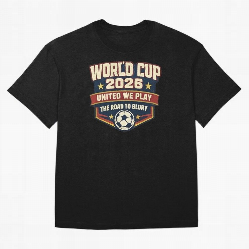 World Cup 2026 United We Play Vintage Soccer Football Fan Design Classic T-Shirt Show Match Day Excitement for FIFA World Cup 2026 Group Stage Capturing Messi and Cristiano Ronaldo, Portugal, Spain and Germany Energy, Global Supporter Spirit,
