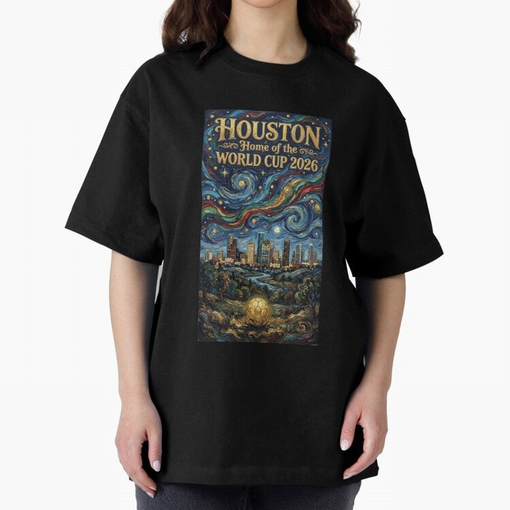 Houston Starry Night Skyline World Cup 2026 Soccer Poster ¡ª Van Gogh Fine Art Print Classic T-Shirt Honor FIFA World Cup 2026 Group Stage Spirit, Celebrating Germany, Neymar, Stadium Chants, National Pride, Trophy Dreams and Unforgettable Football