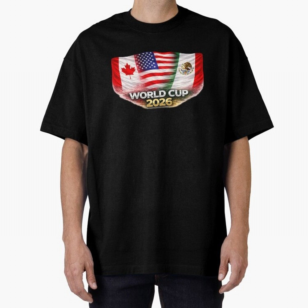 World Cup 2026 North America Flags Design ¨C USA Canada Mexico Soccer Fan Graphic Classic T-Shirt Support the Legends of FIFA World Cup 2026 Group Stage Spirit, Capturing France, Messi, CR7 and Mbappe, Worldwide Fan Energy, Dramatic Goals, Stadium