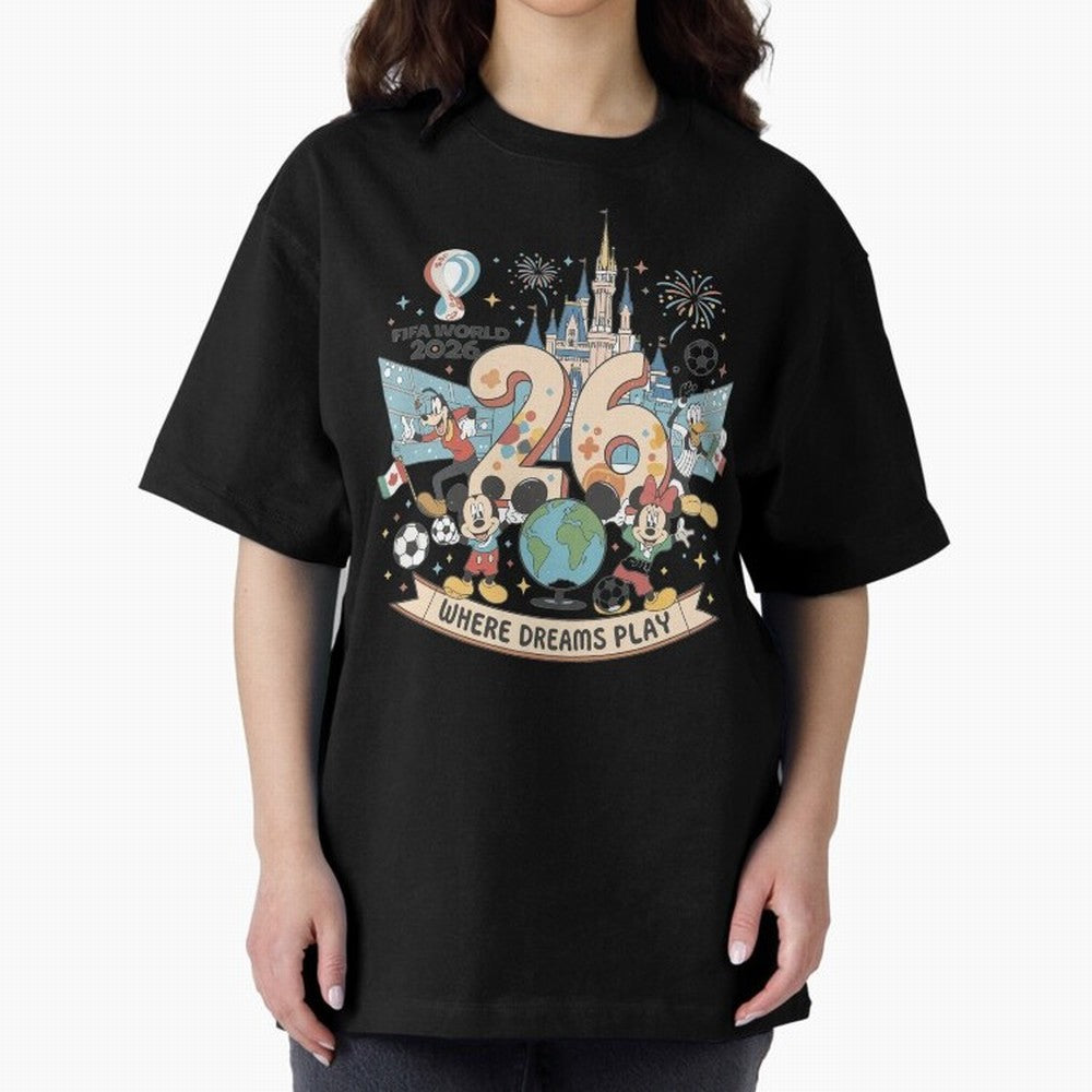 Dreamland Football 26 Shirt | Cute Cartoon Global Celebration Tee Classic T-Shirt Celebrate the Next Chapter of Global Football Passion for FIFA World Cup 2026 Group Stage, Driven by Messi, Neymar and Mbappe, Netherlands, Game Day Rituals, Football