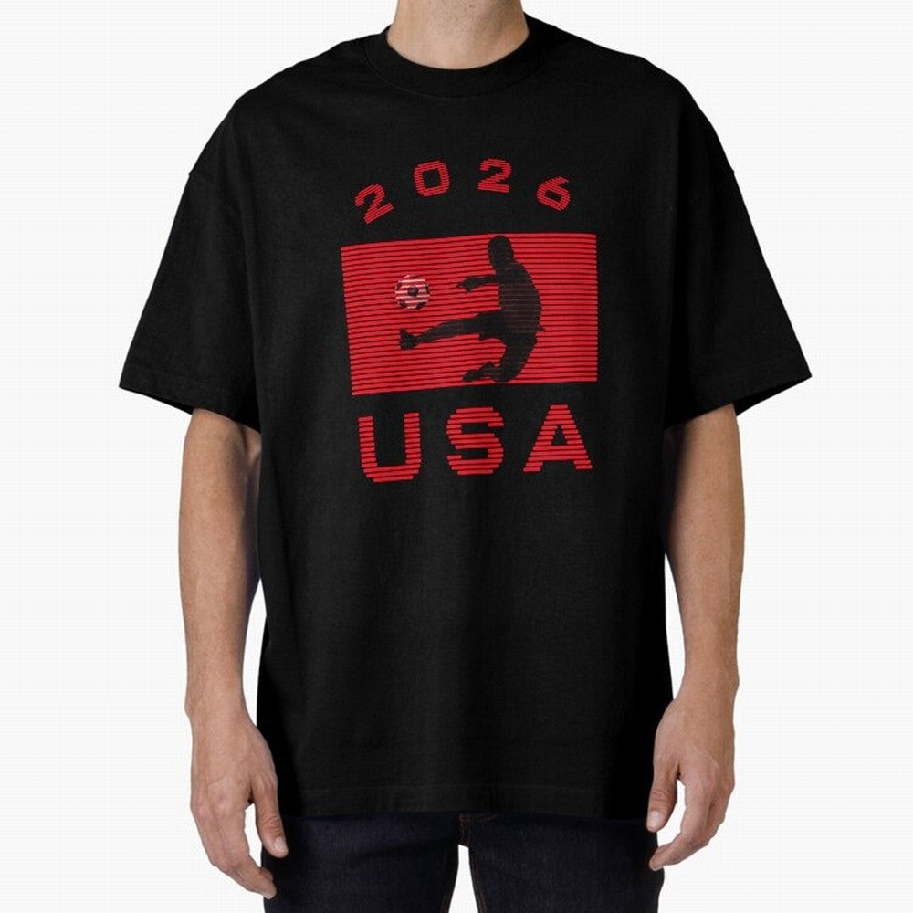 USA Soccer 2026 Player Silhouette Athletic Design Classic T-Shirt Show Passion for the Stars of FIFA World Cup 2026 Group Stage Spirit, Driven by Brazil, Portugal and Argentina, Neymar, Haaland and Cristiano Ronaldo, Worldwide Fan Energy, Dramatic