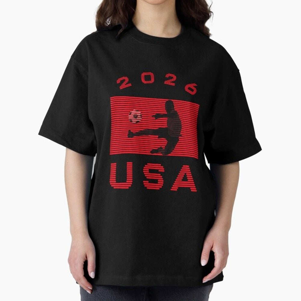 USA Soccer 2026 Player Silhouette Athletic Design Classic T-Shirt Show Passion for the Stars of FIFA World Cup 2026 Group Stage Spirit, Driven by Brazil, Portugal and Argentina, Neymar, Haaland and Cristiano Ronaldo, Worldwide Fan Energy, Dramatic