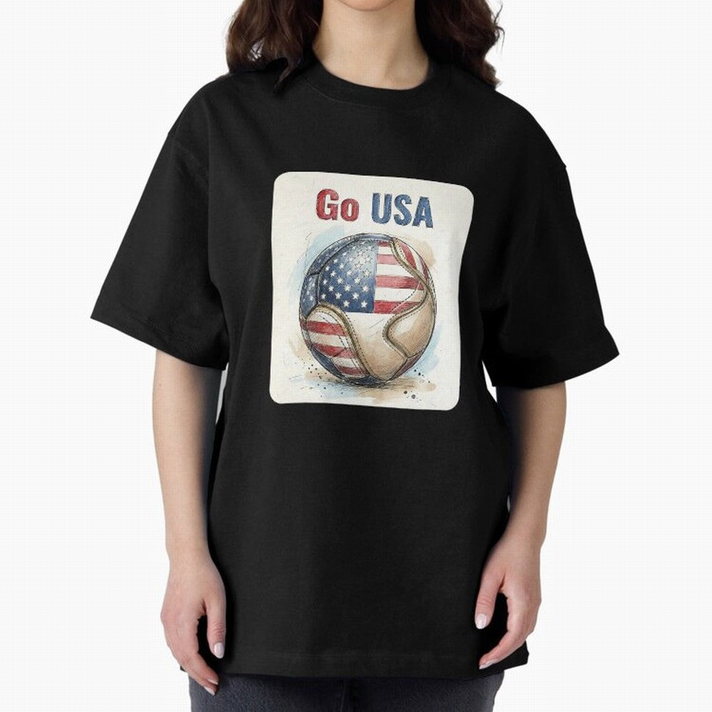 Go USA Soccer Ball Flag | American Football Fan Graphic Tee Classic T-Shirt Show Fan Pride Across FIFA World Cup 2026 USA Canada Mexico Built around Cristiano Ronaldo, Spain Energy, Fan Favorite Moments, National Team Passion, Big Match Drama and