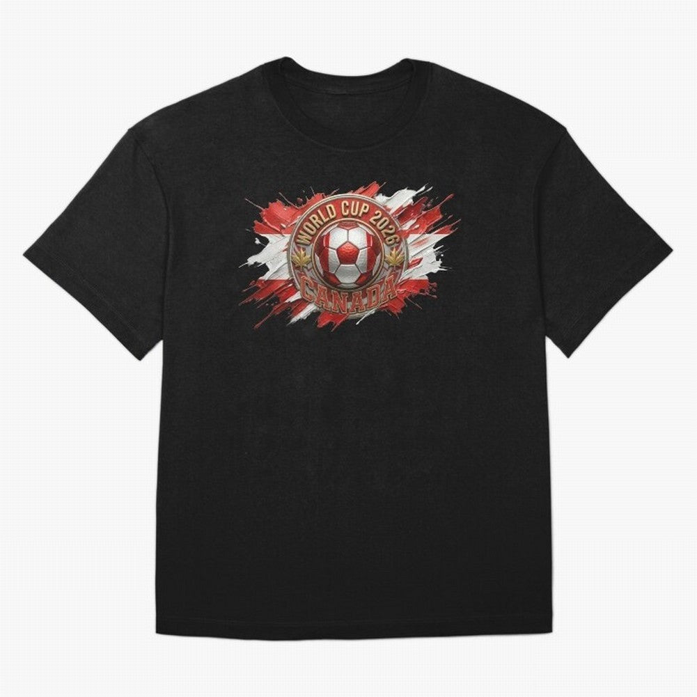 World Cup 2026 Canada Soccer Ball Paint Splash Classic T-Shirt Enjoy Match Day Hype around FIFA World Cup 2026, Haaland, Argentina, France and Brazil, Tournament Hype, Historic Matchups, Family Viewing Parties and Global Sports Pride; Great for