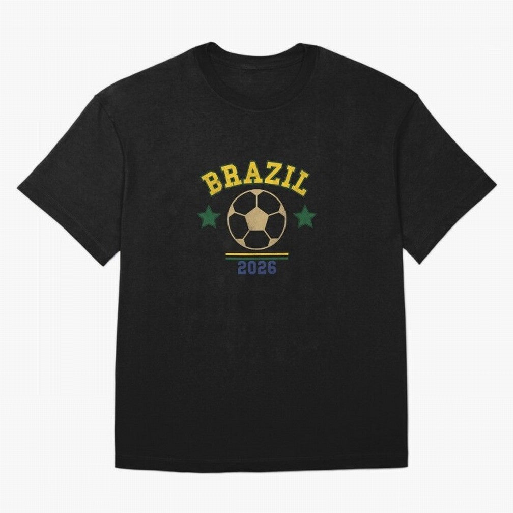 Brazil 2026 ¡ª Vintage Soccer Tee Classic T-Shirt Show Love for Legendary Goals in FIFA World Cup 2026 USA Canada Mexico for Fans of Cristiano Ronaldo and Argentina, France and Brazil, Bringing Retro Football Energy, Iconic Rivalries, Trophy Chase