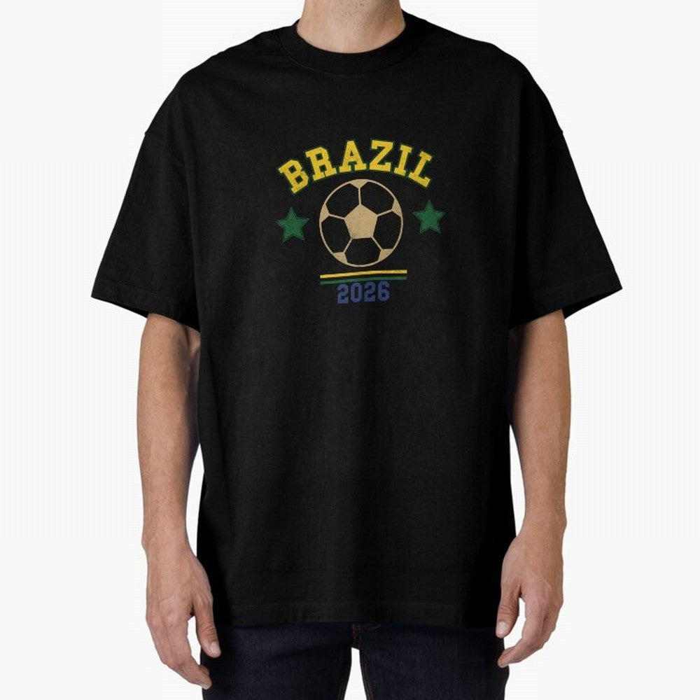 Brazil 2026 ¡ª Vintage Soccer Tee Classic T-Shirt Show Love for Legendary Goals in FIFA World Cup 2026 USA Canada Mexico for Fans of Cristiano Ronaldo and Argentina, France and Brazil, Bringing Retro Football Energy, Iconic Rivalries, Trophy Chase